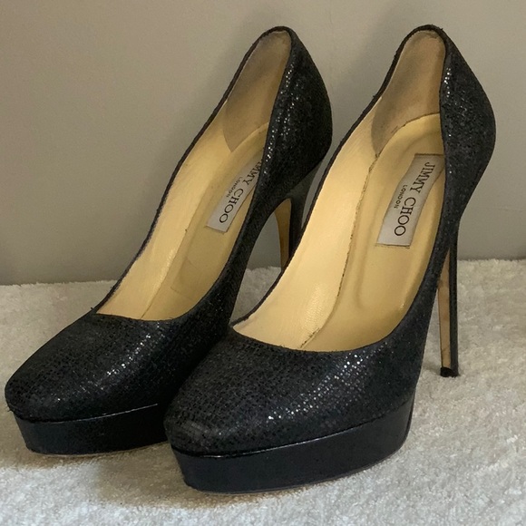 Jimmy Choo Black Cosmic Sequin Pumps with a Stiletto Heel (EU 38.5 / 8.5) - Picture 3 of 6